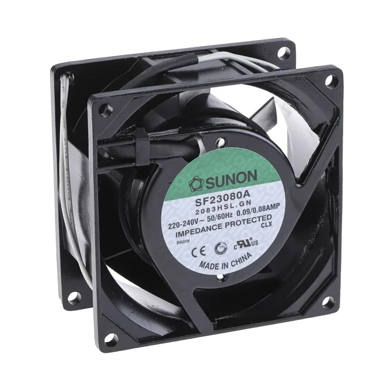 Sunon SF Series Sleeve Bearing AC Axial Fan 230V AC 16W 80 mA 39.1 m³/h 80 mm SF23080A/2083HSL.GN