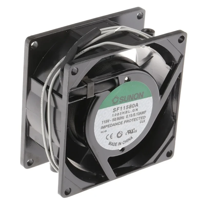 Sunon SF Series Axial Fan 80mm Square Frame 115V AC, 12W, 130mA, 2850 RPM, 52.7 m³/h SF11580A/1083HBL.GN