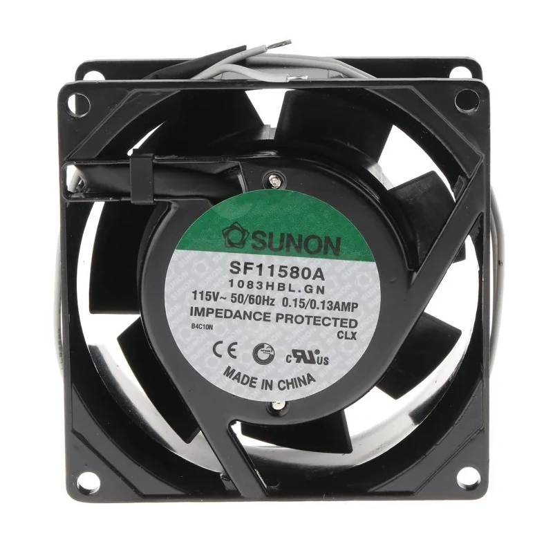 Sunon SF Series Axial Fan 80mm Square Frame 115V AC, 12W, 130mA, 2850 RPM, 52.7 m³/h SF11580A/1083HBL.GN