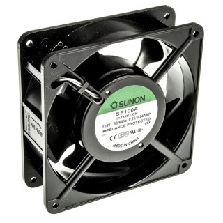 Sunon SP Series AC Axial Fan 115V AC 20W 161.4 m³/h Airflow 3100 RPM 120mm Square Frame Sleeve Bearing SP100A/1123XST.GN