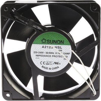 Sunon A2123 Series Axial Fan, 230V AC, 22W Power, 2750 RPM, 161.4 m³/h Air Flow, Sleeve Bearing, 120 mm x 120 A2123-HSL.GN