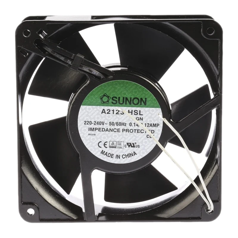 Sunon A2123 Series Axial Fan, 230V AC, 22W Power, 2750 RPM, 161.4 m³/h Air Flow, Sleeve Bearing, 120 mm x 120 A2123-HSL.GN