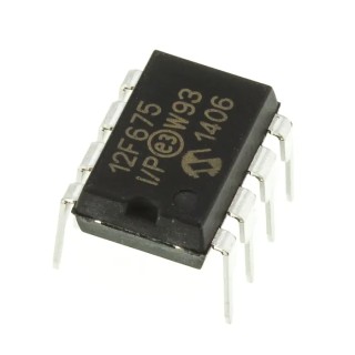 Microchip PIC12F675-I/P 8-Bit PIC Microcontroller 20 MHz 1.75 kB FLASH 8-Pin PDIP