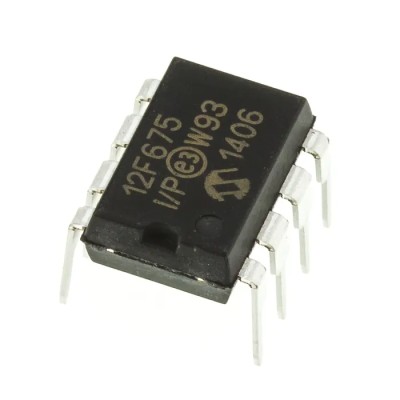 Microchip PIC12F675-I/P 8-Bit PIC Microcontroller 20 MHz 1.75 kB FLASH 8-Pin PDIP