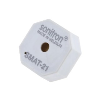 Sonitron 90 dB Through Hole Continuous External 9.5 mm Height 21 mm Length Piezo Buzzer Component SMAT-21-P10