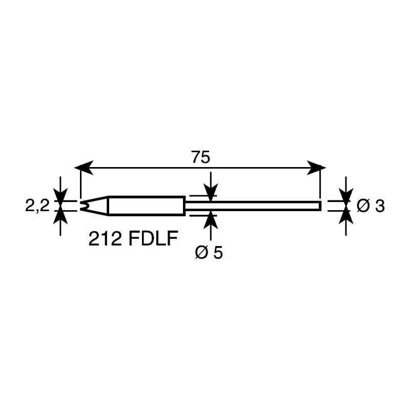 Ersa 2.2 mm Chisel Soldering Iron Tip 75 mm Length for Micro Tool 0212FDLF