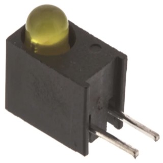 Dialight Yellow Right Angle PCB LED Indicator 5 mm (T-1 3/4), 1 LED, 1.8 V Single Colour 551-1207F