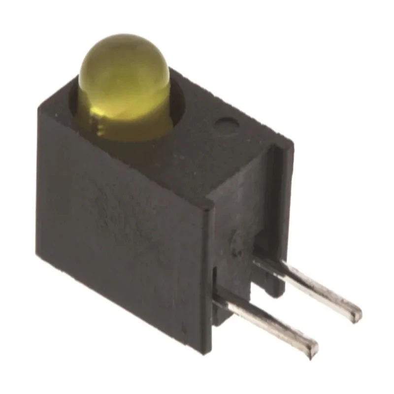 Dialight Yellow Right Angle PCB LED Indicator 5 mm (T-1 3/4), 1 LED, 1.8 V Single Colour 551-1207F