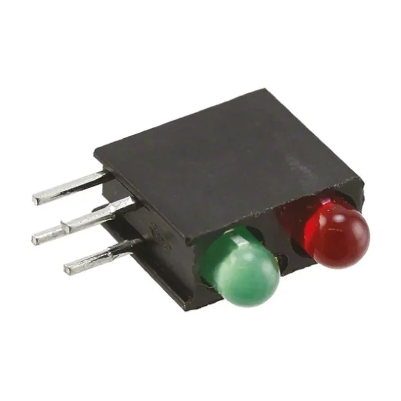 Dialight Green, Red Right Angle PCB LED Indicator 5 mm (T-1 3/4), 2 LEDs 2.2 V Multicolour 553-0212-200F