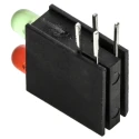 Dialight Green, Red Right Angle PCB LED Indicator 5 mm (T-1 3/4), 2 LEDs 2.2 V Multicolour 553-0212-200F