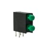 Dialight Green Right Angle PCB LED Indicator 5 mm (T-1 3/4), 2 LEDs 2.2 V Single Colour 553-0222F