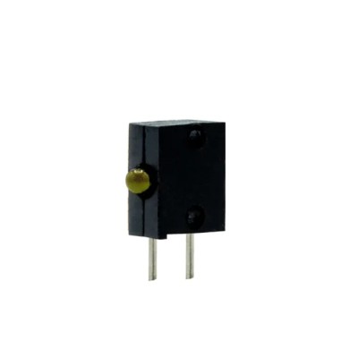 Dialight Yellow Right Angle PCB LED Indicator 5 mm (T-1 3/4), 1 LED, 3 V, Diffused Lens, Through Hole Mount 555-2401F