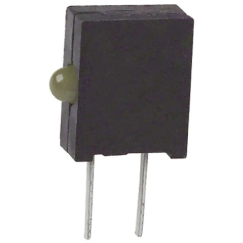 Dialight Yellow Right Angle PCB LED Indicator 5 mm (T-1 3/4), 1 LED, 3 V, Diffused Lens, Through Hole Mount 555-2401F