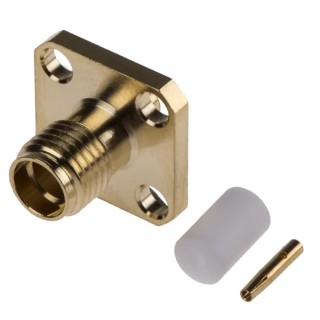 RS PRO Coaxial Connector Flange Female SMA 50 Ω Straight Body Solder 546-3175