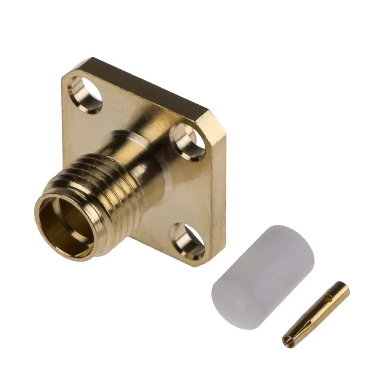 RS PRO Coaxial Connector Flange Female SMA 50 Ω Straight Body Solder 546-3175