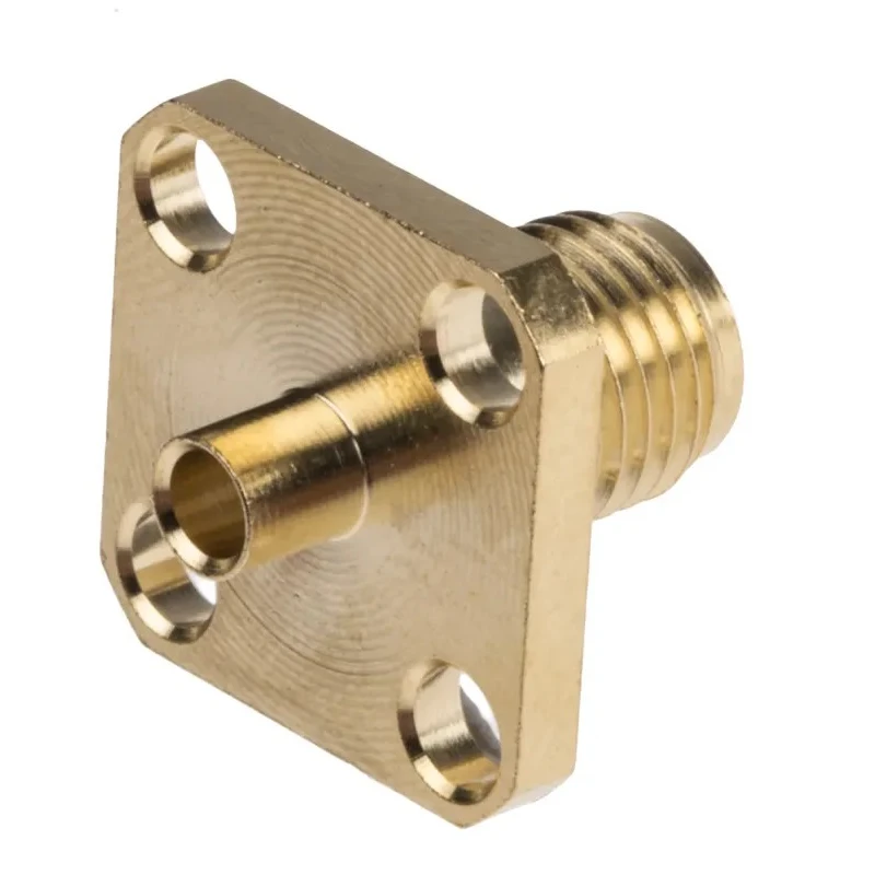 RS PRO Coaxial Connector Flange Female SMA 50 Ω Straight Body Solder 546-3175