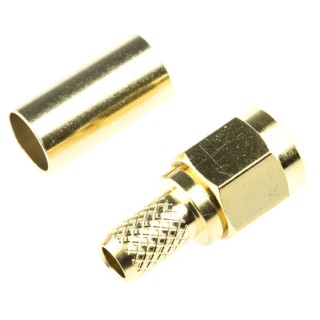 RS PRO Coaxial Connector Cable Male SMA, 50 Ω, 12.4 GHz, Straight Body Crimp Termination RG142U Cable Type 546-3226