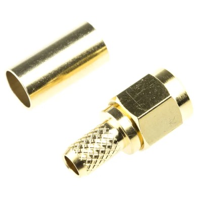 RS PRO Coaxial Connector Cable Male SMA, 50 Ω, 12.4 GHz, Straight Body Crimp Termination RG142U Cable Type 546-3226