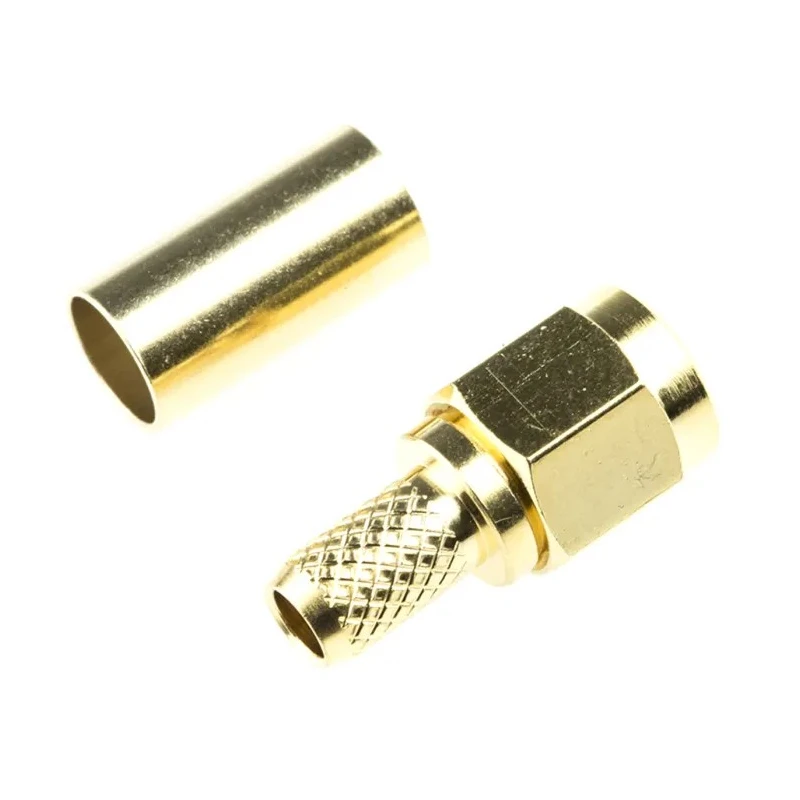 RS PRO Coaxial Connector Cable Male SMA, 50 Ω, 12.4 GHz, Straight Body Crimp Termination RG142U Cable Type 546-3226