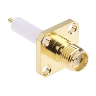 RS PRO Coaxial Connector Flange Female SMA, 50 Ω, Straight Body Solder 546-3181