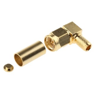 RS PRO Coaxial Connector Cable Male SMA 50 Ω Right Angle Body Crimp 546-3254