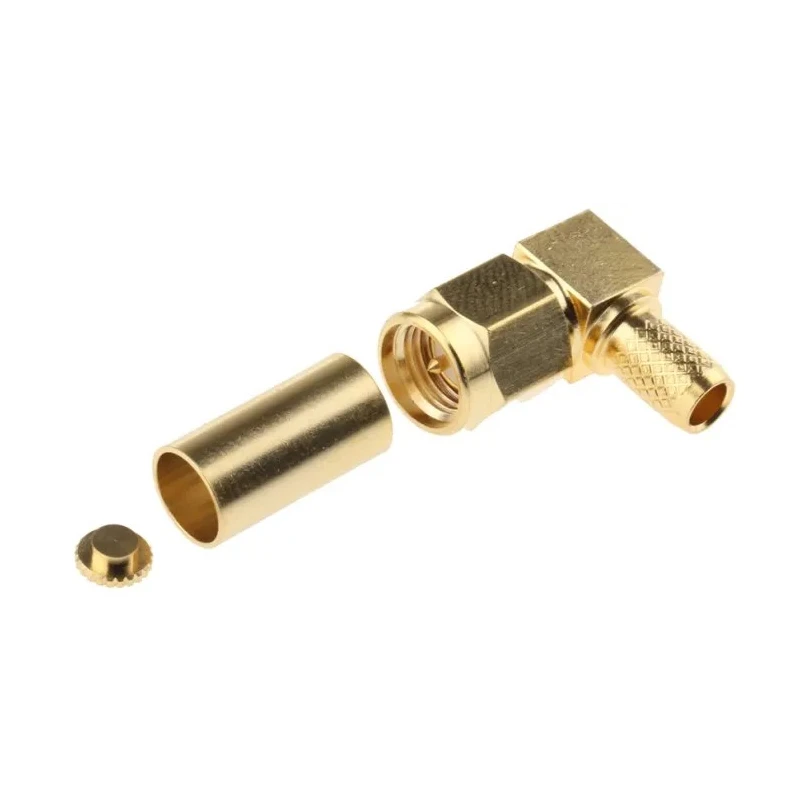 RS PRO Coaxial Connector Cable Male SMA 50 Ω Right Angle Body Crimp 546-3254