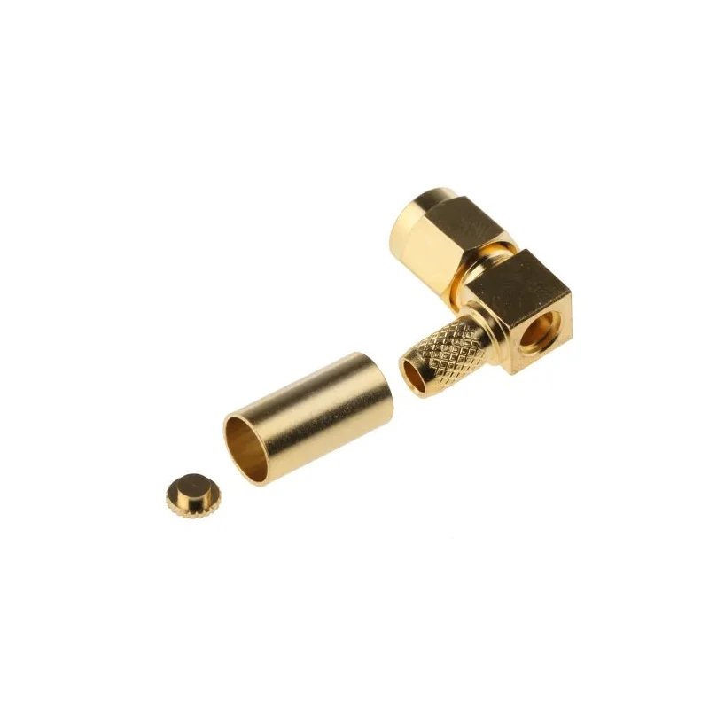 RS PRO Coaxial Connector Cable Male SMA 50 Ω Right Angle Body Crimp 546-3254