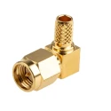 Telegartner RS PRO Coaxial Connector Cable Male SMA Right Angle Body Clamp 50 Ω 12.4 GHz 165°C 546-3232