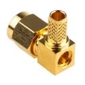 Telegartner RS PRO Coaxial Connector Cable Male SMA Right Angle Body Clamp 50 Ω 12.4 GHz 165°C 546-3232