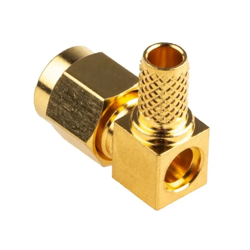 Telegartner RS PRO Coaxial Connector Cable Male SMA Right Angle Body Clamp 50 Ω 12.4 GHz 165°C 546-3232
