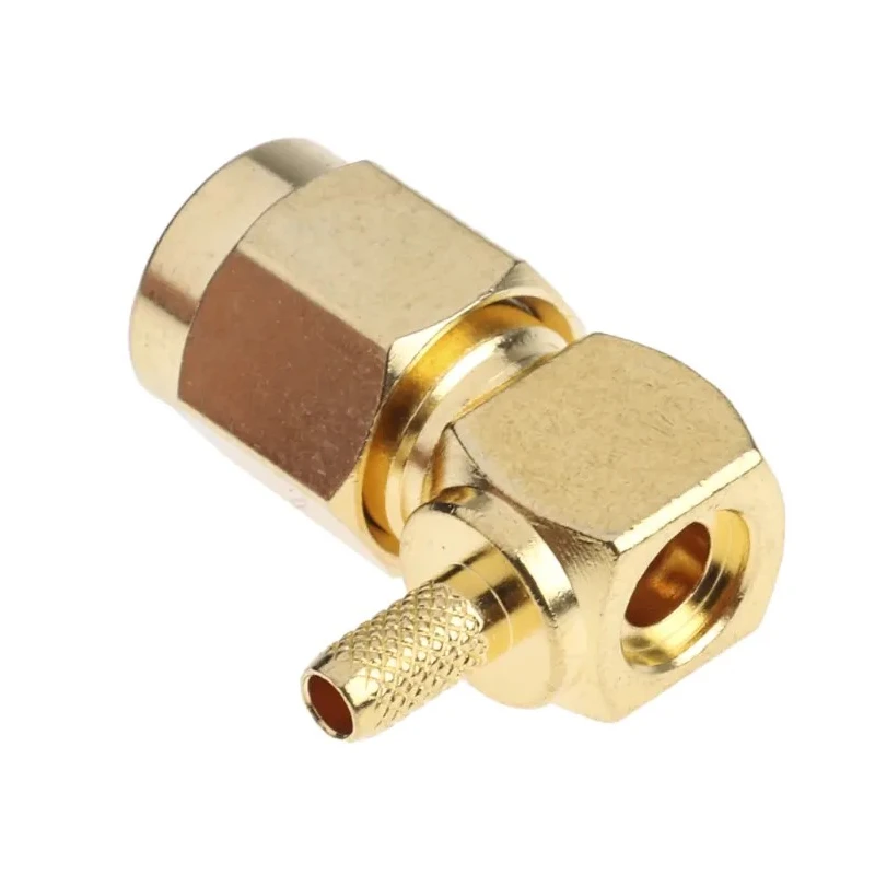 RS PRO Coaxial Connector Cable Male SMA, 50 Ω, Right Angle Body Crimp 546-3248