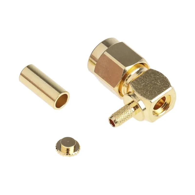 RS PRO Coaxial Connector Cable Male SMA, 50 Ω, Right Angle Body Crimp 546-3248