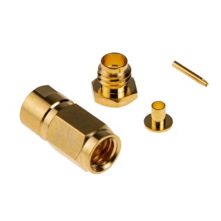 RS PRO Coaxial Connector Cable Male SMC, 50 Ω, Straight Body Clamp 546-3428