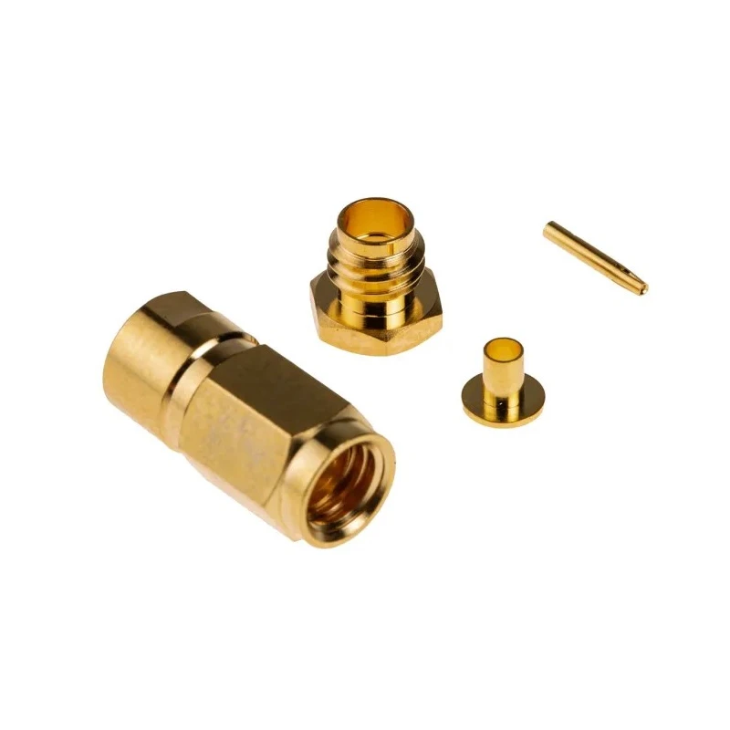 RS PRO Coaxial Connector Cable Male SMC, 50 Ω, Straight Body Clamp 546-3428
