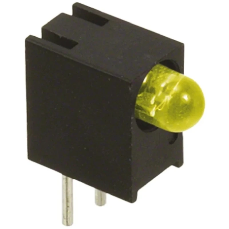 Dialight Yellow Right Angle PCB LED Indicator 5 mm (T-1 3/4), 1 LED, 7.5 V, Single Colour 551-0707F