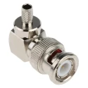 RS PRO Coaxial Connector Cable Male BNC, 50 Ω, Right Angle Body Crimp Connector for RG58 Cable 546-3872