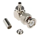 RS PRO Coaxial Connector Cable Male BNC, 50 Ω, Right Angle Body Crimp Connector for RG58 Cable 546-3872