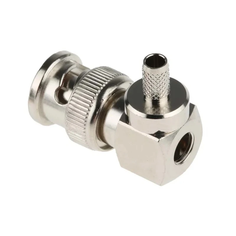 RS PRO Coaxial Connector Cable Male BNC, 50 Ω, Right Angle Body Crimp Connector for RG58 Cable 546-3872