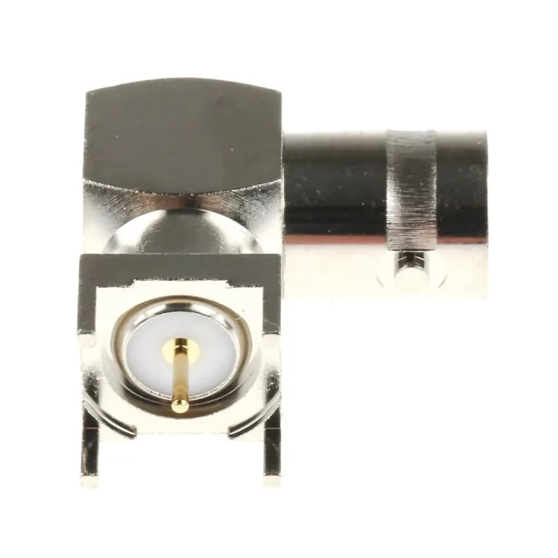 RS PRO Coaxial Connector PCB Female BNC, 50 Ω, Right Angle Body, Nickel Plated, Gold Contact 546-4049