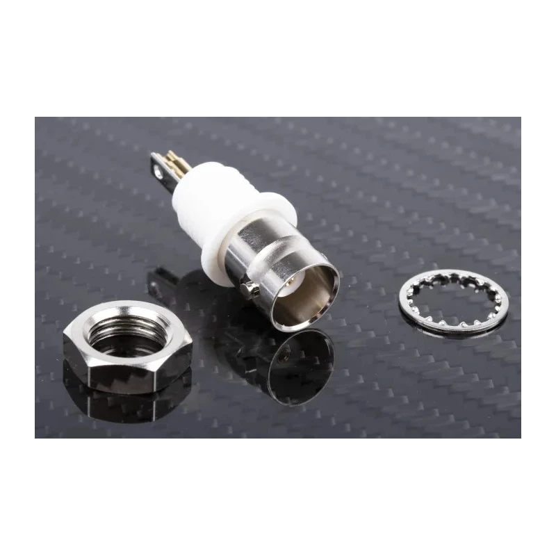 RS PRO Coaxial Connector Panel Mount Female BNC 50 Ω Straight Body Solder 546-4910