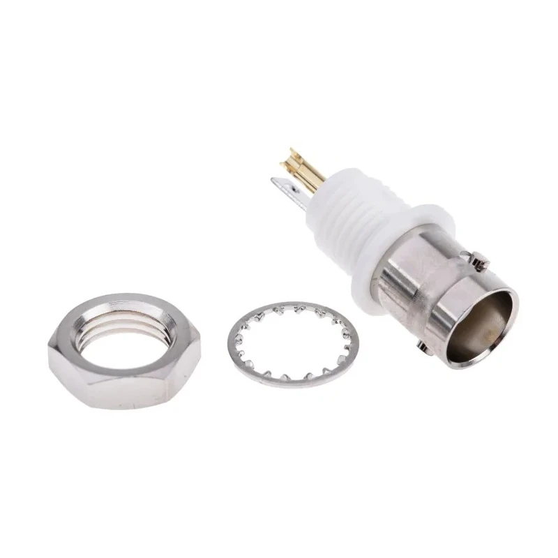 RS PRO Coaxial Connector Panel Mount Female BNC 50 Ω Straight Body Solder 546-4910