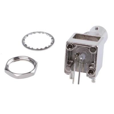 RS PRO Coaxial Connector PCB Female BNC 75 Ω Right Angle Body Through Hole 546-5143
