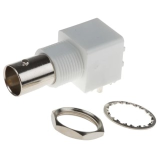 RS PRO Coaxial Connector PCB Female BNC, 75 Ω, Right Angle Body, Through Hole Mount 546-5159