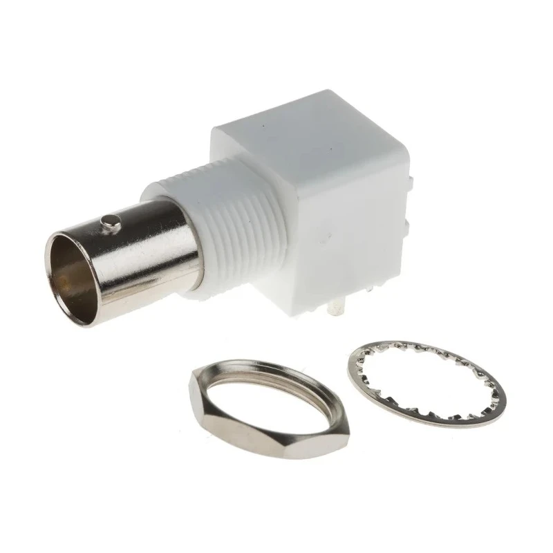 RS PRO Coaxial Connector PCB Female BNC, 75 Ω, Right Angle Body, Through Hole Mount 546-5159