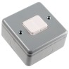 MK Electric Silver 2 Way 2 Gang Metal Clad Surface Light Switch 10A 250V K3592 ALM