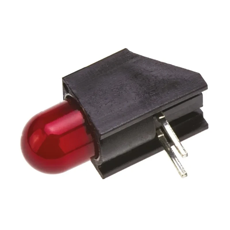 Dialight Red Right Angle PCB LED Indicator 5 mm (T-1 3/4), 1 LED, 1.8 V, Through Hole Mount 550-1107F