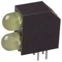 Dialight Yellow Right Angle PCB LED Indicator 5 mm (T-1 3/4), 2 LEDs 1.9 V Single Colour 552-0933F