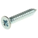 RS PRO Bright Zinc Steel Countersunk Head Self-Tapping Screw 25 mm Thread Size 8 546-5531