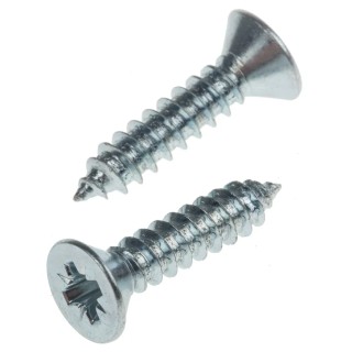 RS PRO Bright Zinc Steel Countersunk Head Self-Tapping Screw 19 mm Thread Size 8 546-5525