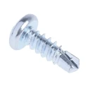 RS PRO Bright Zinc Steel Self-Drilling Screw 4.2 mm Diameter 13 mm Length Pozidriv Pan Head 546-5957